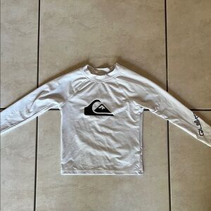 Quiksilver Kids White Long Sleeve Rashguard